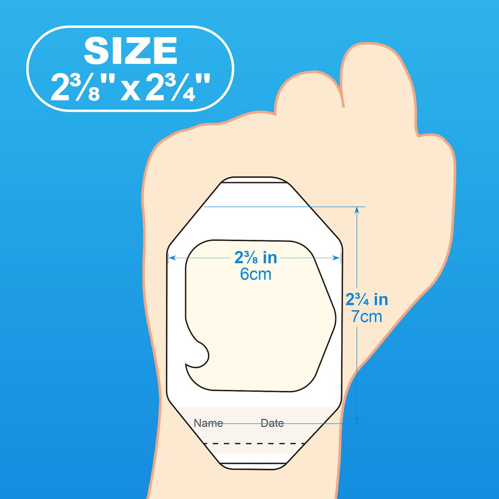 LotFancy Transparent Film Dressing, 2.37" x 2.75", 110PCS, Waterproof Wound Cover, Sterile Adhesive Clear Bandage for Tattoo Aftercare, IV Catheters, Post-Surgical Showering, Medical Devices