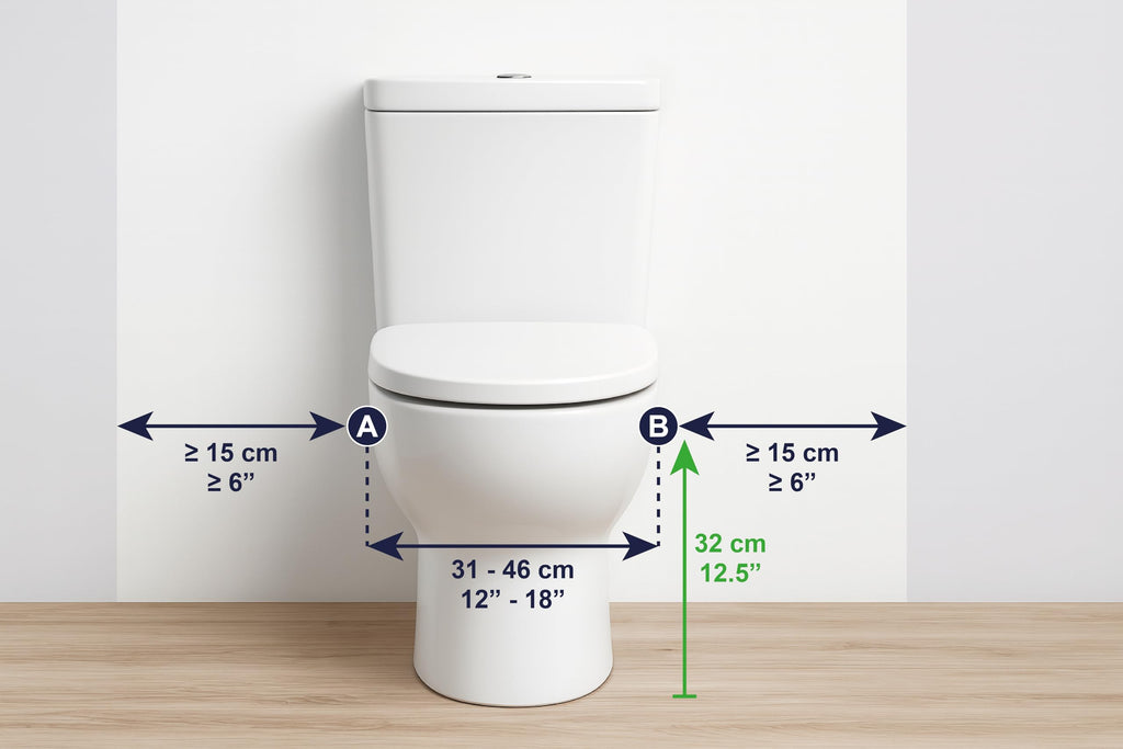 KMINA Toilet Safety Rails for Seniors, Heavy Duty Frame with Handles, Adjustable Height and Width, Handicap Grab Bars