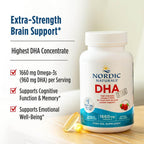 Nordic Naturals DHA Xtra, Strawberry - 90 Soft Gels - 1660 mg Omega-3 - High-Intensity DHA Formula for Brain& Nervous System Support - Non-GMO - 45 Servings