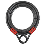 BV Heavy-Duty 30FT Security Cable with Loops - 10mm (3/8 Inch) Cut-Resistant Braided Steel Cable - Versatile & Weatherproof - Security Chain for Padlock, Chain Lock, Wire Lock