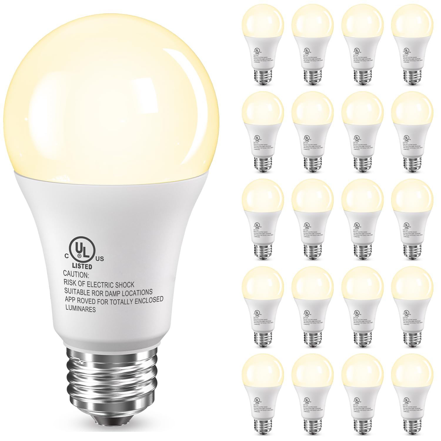 TJOY 20 Pack LED Light Bulbs, 100 Watt Equivalent A19 LED Bulbs, Soft Warm White 2700K, Energy Saving Light Bulb with E26 Standard Base, 1500 Lumens Non Dimmable Lamp Bulb for Home Bedroom Kitchen