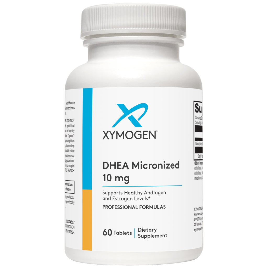 XYMOGEN DHEA Micronized - 10 mg Dehydroepiandrosterone - Androgen and Estrogen Support - Gluten-Free, Soy Free & Dairy Free - 60 Tablets