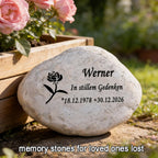 CUDMORERBE Personalized Garden Stones in Memory of Loved Ones, Engraved with Any Message Memorial Stone Gravestones Tombstone Rocks, Sympathy Memorial Gifts for Loss of Father Dad Mom Grandma