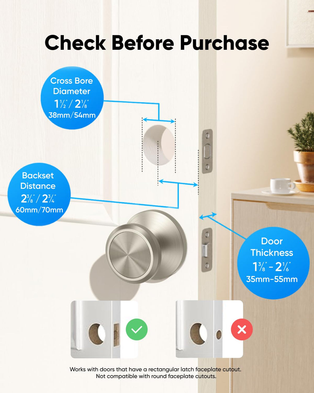 eufy Security Smart Lock C30, Keyless Entry Door Lock, Built-in WiFi Keypad Deadbolt for Front Door, No Bridge Required, Easy Installation, App Remote Control, Reliable Power, BHMA Grade 3, Nickel