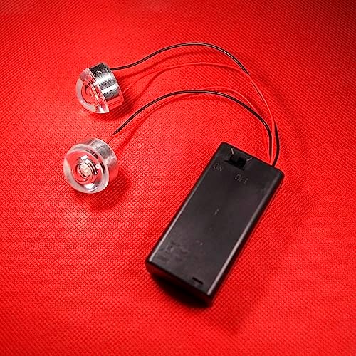 2 Pcs Red Eye Superhero Halloween Glowing LED Light Kit, RGB Helmet Decoration for Cosplay Mask Light Eyes DIY Projects Soft Light Beads Battery Not Included