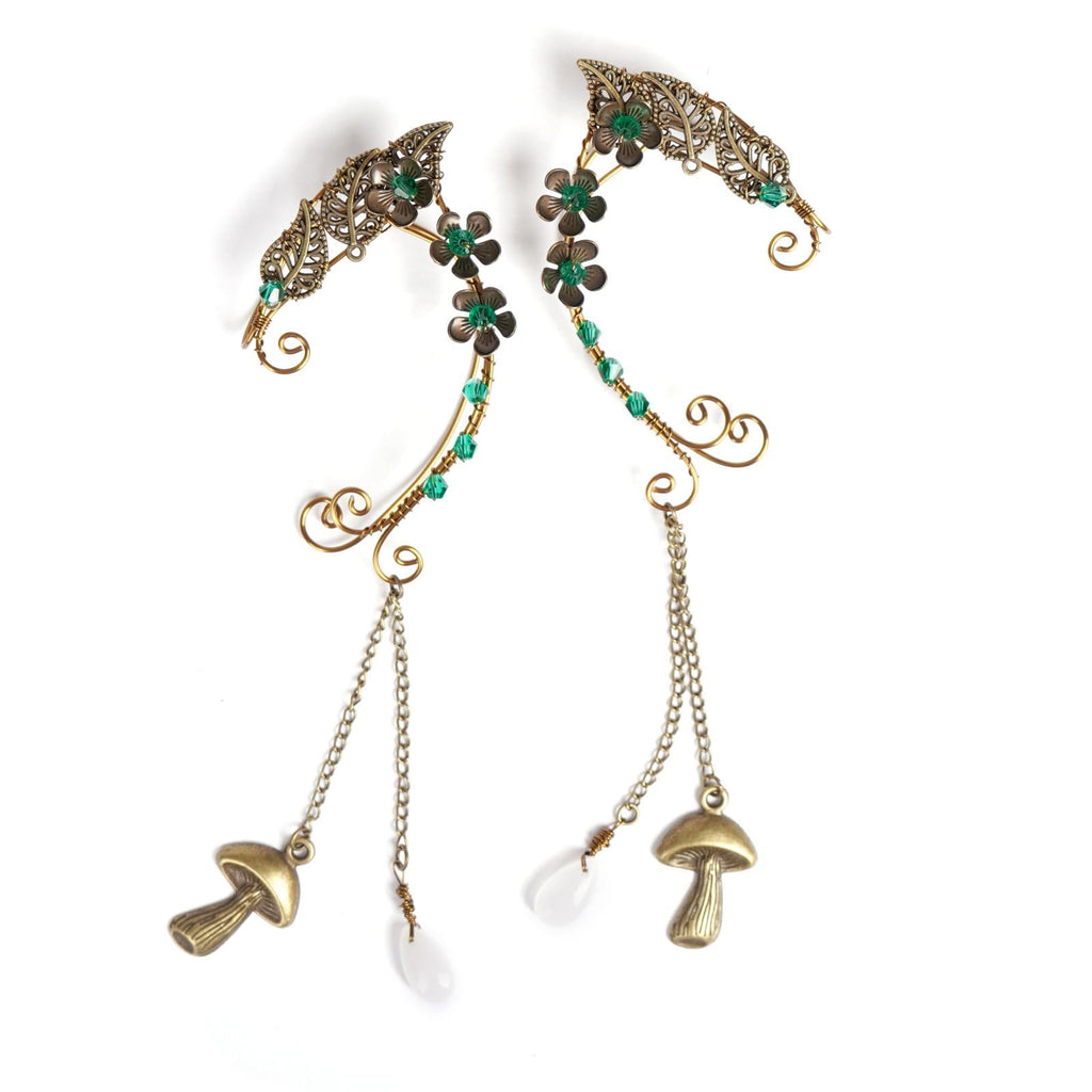 OwMell Fairy Elf Ear Cuffs, Handcraft Ear Clips Wrap Earrings, Non-Pierced
