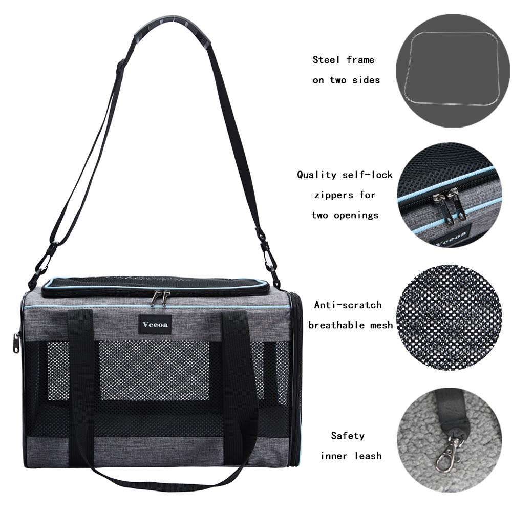 Vceoa 17.5"x11"x11" Pet Carrier for Cats