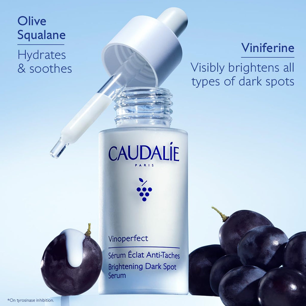 Caudalie Vinoperfect Brightening Dark Spot Serum Vitamin C Alternative - 62x More Effective than Vitamin C with Viniferine for a Visibly Brighter Even Complexion, 30 mL
