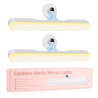 cambk Set of 2 Wireless Vanity Makeup Lights for Mirror, Stick On Rechargeable Light Bar for Bathroom Mirror with 3 CCT&Dimmable, Cordless Battery Operated Touch Control Lighting