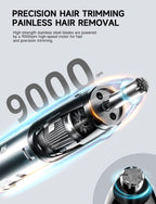 ZORAMI Rechargeable Ear and Nose Hair Trimmer - 2025 Professional Painless Eyebrow & Facial Hair Trimmer for Men Women, Powerful Motor and Dual-Edge Blades for Smoother Cutting Black