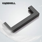 KNOBWELL 6 Pack 3-1/2 inch Black Kitchen Cabinet Door Handles, Stainless Steel T Bar Dresser Drawer Pulls - Hole Centers 3.5 inch(90mm), Overall Length 4 inch