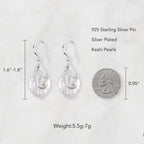 S925 Freshwater Baroque Keshi Pearl Dangle Drop Earrings For Women