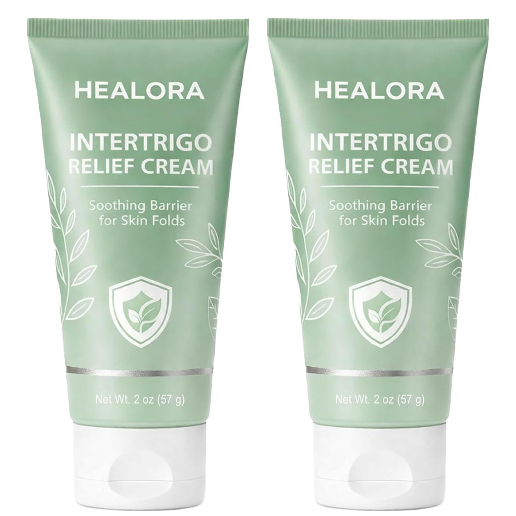 Hlonns Healora Intertrigo Cream, Skin Fold Care & Chafing Support Cream, With Zinc Oxide Undecylenic Acid, Witch Hazel Extract, Tea Tree Oil, Supports Skin Comfort, for Friction-Prone Areas, 2 oz (2)