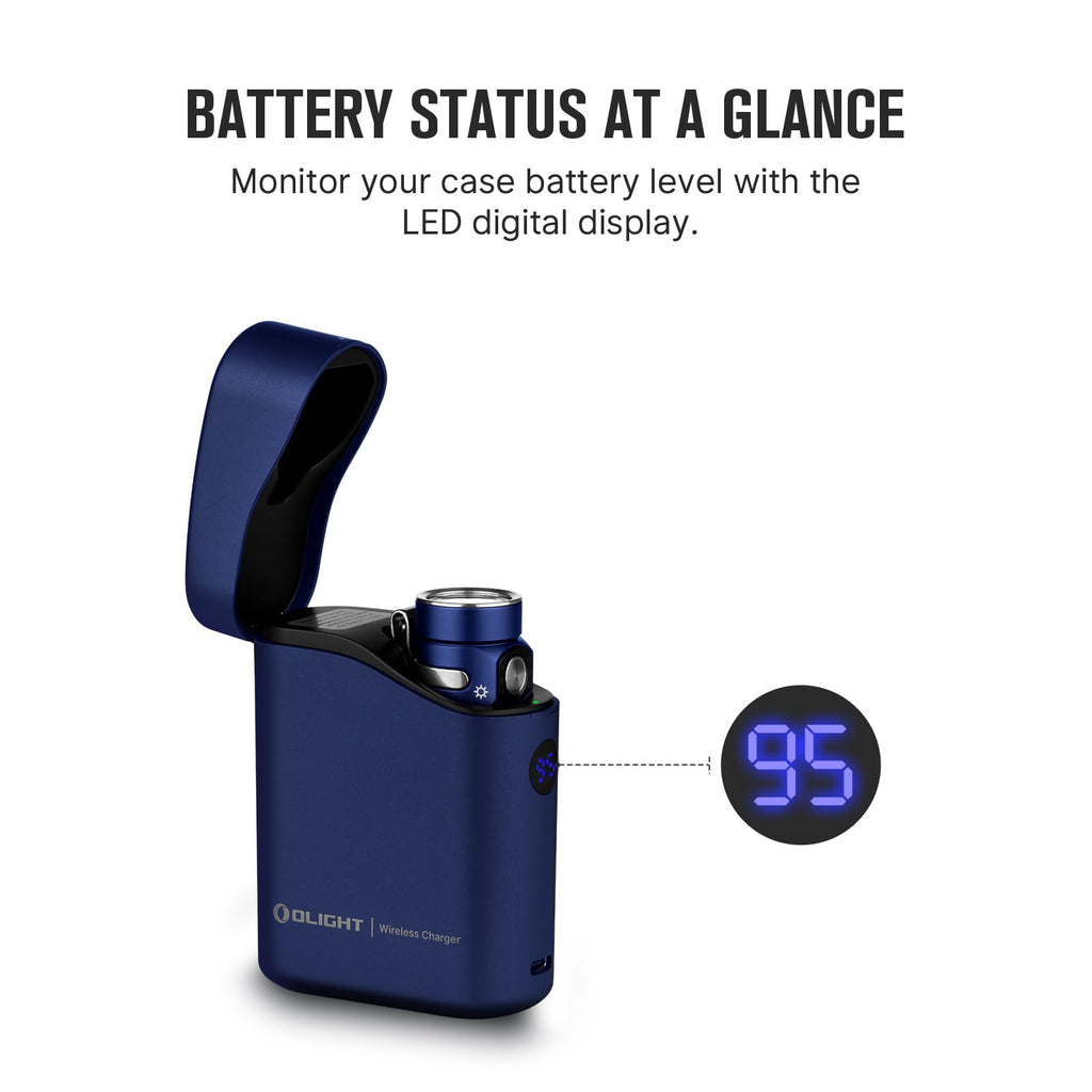 OLIGHT Baton4 Premium Edition EDC Lights 1300 Lumens with Type-C Charging Box, Powered by Rechargeable Battery, Small Bright Flashlight for Camping, Emergencies, Outdoors (Regal Blue)