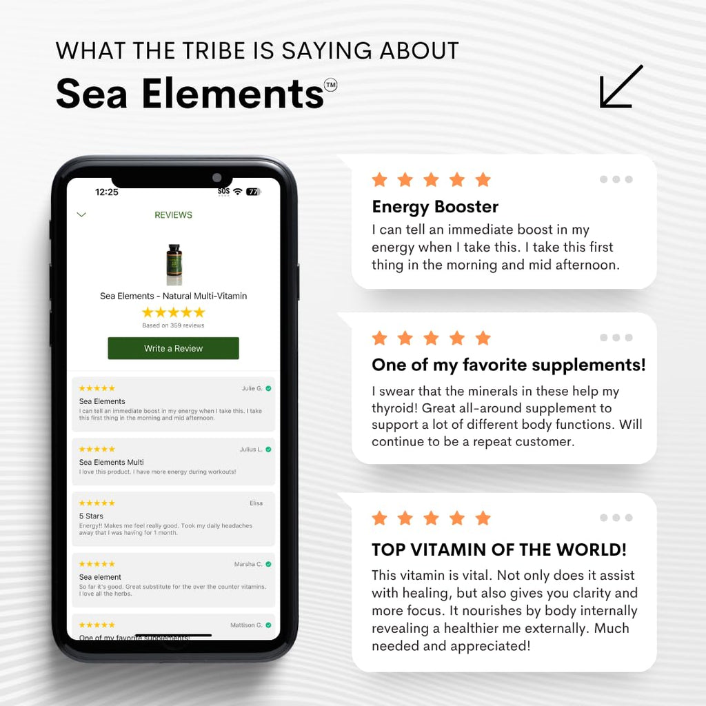 Upful Blends® Sea Elements | Ultimate Sea Veggie Multivitamin | Irish Moss, Kelp, Wakame, Dulse | Supports Skin, Gut Health, and Brain Function | Natural, Vegan, Non-GMO (80 ct)
