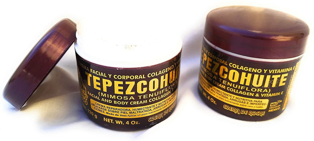 Del Indio Papago Tepezcohuite Night Cream 60g 2.02Fl Oz 2 Pack - Reduce Expression Lines - Clarifies Skin Imperfections