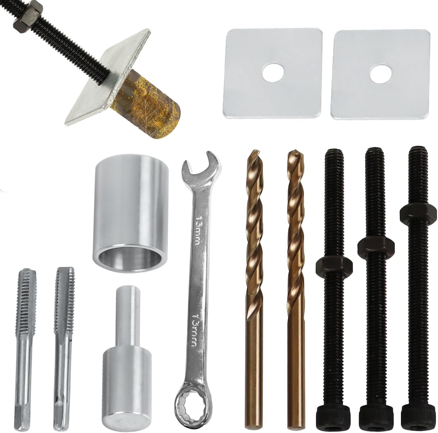 UYEDUJZ Pool Anchor Removal Tool Kit 12 Set, Pool Safety Cover Anchors Replacement Tools Kit, Swimming Pool Cover Brass Anchor Rethreading Removing and Reinstalling Tool