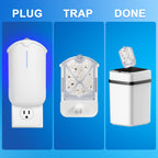 INRAGEO Flying Insect Trap & 5 Cartridges - Attracts and Traps Flying Insects Fruit Flies Mosquitoes - Compatible with Refill (1 Plug-in Base + 5 Cartridges)