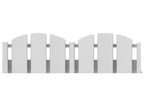 EasyFlex No-Dig Landscape Edging with Anchoring Spikes, 4.5 in. Tall Decorative Adirondack Wood-Look Fence Garden Border, 15 Foot Kit, White (3600WT-15C-6)