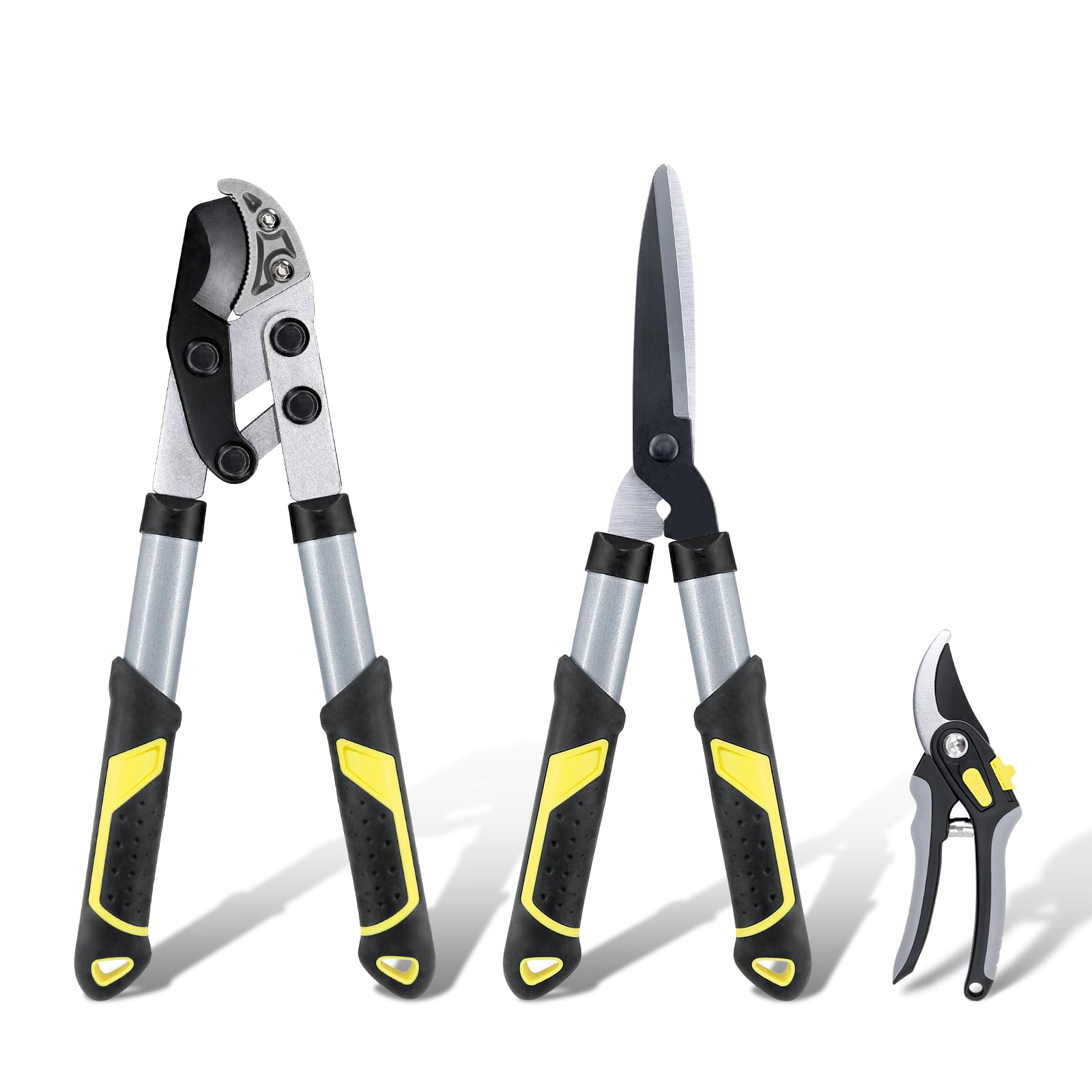 Colwelt Garden Shears Set 3Pc, 17’’ Hedge Shears Loppers for Gardening Tool