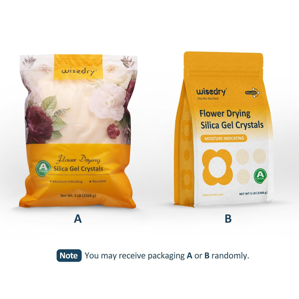 wisedry Silica Gel Flower Drying Crystals - 5 LBS, Color Indicating, Reusable