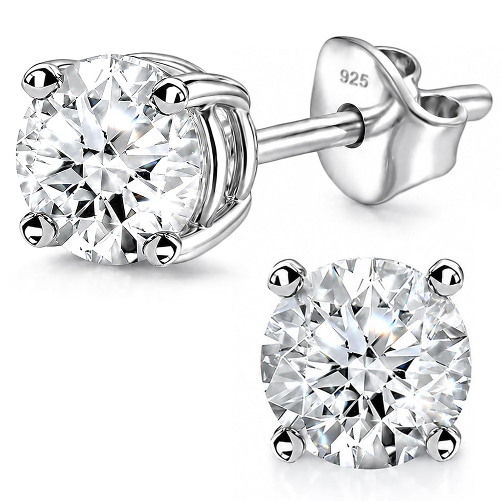 Shop LC 0.5 Carat Lab Grown Diamond Stud Earrings Silver Platinum Plated