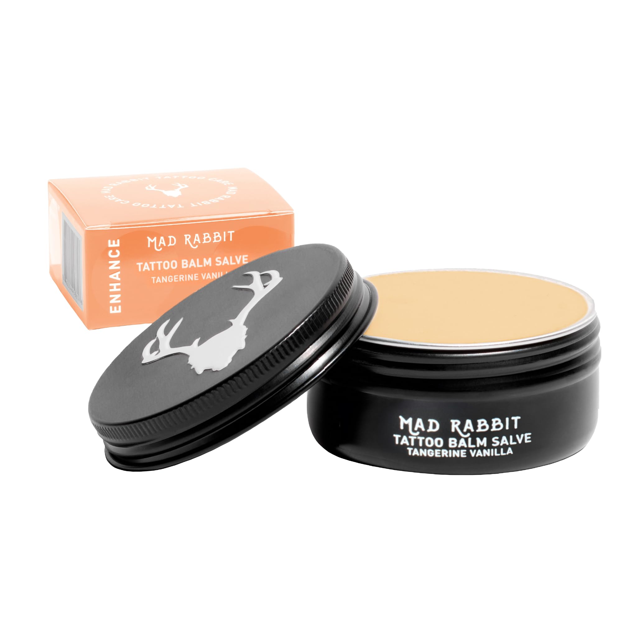 Mad Rabbit Tangerine & Vanilla Balm Salve - Tattoo Balm & Aftercare Cream, Color Enhancement that Revives Old Tattoos, Hydrates New Tattoos