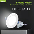DAMINY 24 Pack 6 Inch LED Recessed Lighting with Junction Box,5CCT,Ultra-Thin Recessed Light,10W 1100LM, Dimmable Canless Wafer Ceiling Light, High Brightness