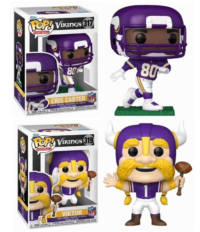 Funko CRIS Carter/Viktor Mascot (Vikings) NFL Pop! Combo (2)