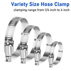 Hose Clamp 3/8 Inch, 20 Pcs Stainless Steel Hose Clamps for 1/4 Inch to 3/8 Inch hose pipe Adjustable Worm Grear Hose Clmaps for Fuel Lines, Radiator, Automotive, Mechanical