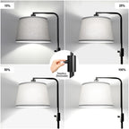 【Upgraded】 Dimmable Floor Lamp, 1000 Lumens LED Edison Bulb Included, Arc Floor Lamps for Living Room Modern Standing Lamp with Gray Shade, Tall Lamps for Living Room Bedroom Office Dining Room