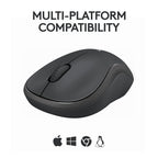 Logitech M240 Compact Silent Bluetooth Wireless Mouse - Graphite