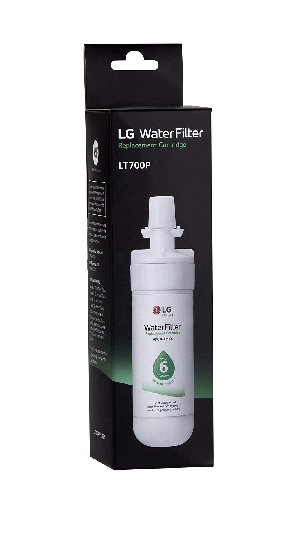 LG LT700P- 6 Month / 200 Gallon Capacity Replacement Refrigerator Water Filter, White, Single & LT120F - 6 Month Replacement Refrigerator Air Filter