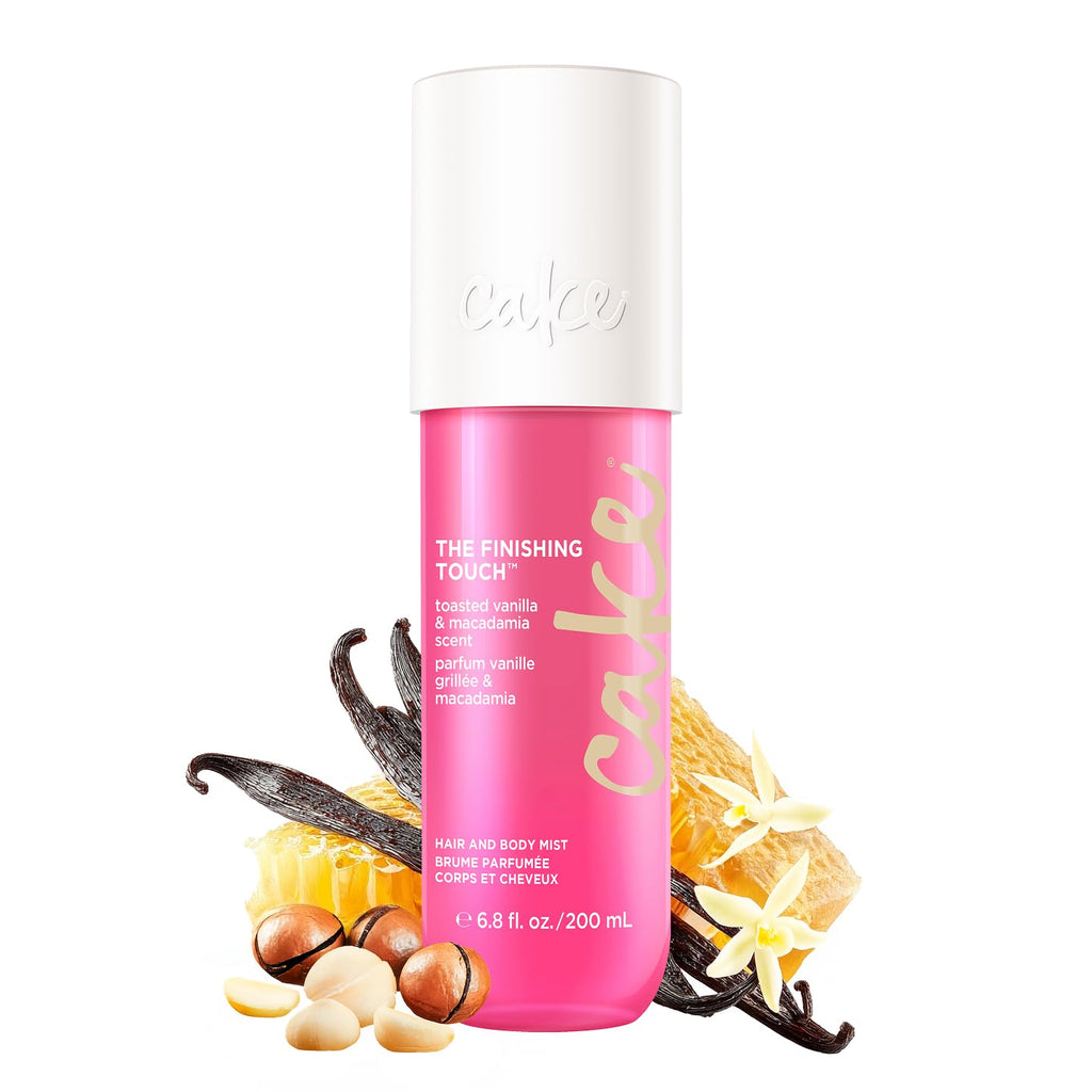 Cake Beauty Finishing Touch Hair and Body Mist, Toasted Vanilla & Macadamia Scent- Fine Fragrance Mist ��� Infused with Aloe and Argan Oil - 6.8 Fl Oz / 200 mL