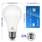Super Bright 50/100/150W 3-Way A21 LED Light Bulb, 800/1600/2200 Lumens, 4000K Cool White, Non-dimmable, E26 Base, UL Listed, 2-Pack