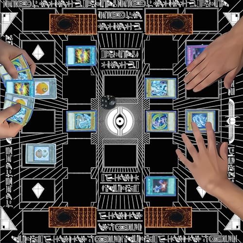 for Yugioh Playmat, 2-Player, Limited Edition Rare Dice and Free Storage Bag Master Rule Duel Field Zones, Large Card Game Mat (Thousand-Eyes)