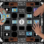 for Yugioh Playmat, 2-Player, Limited Edition Rare Dice and Free Storage Bag Master Rule Duel Field Zones, Large Card Game Mat (Thousand-Eyes)