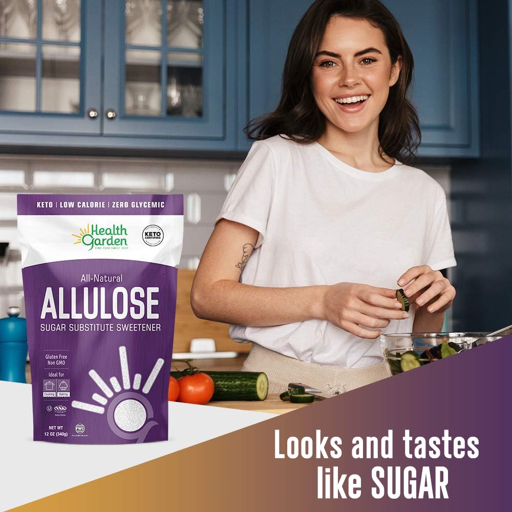 Health Garden Allulose Sweetener - Gluten and Sugar Free - Zero Net Carb - Non GMO - Kosher - Keto Friendly (4.75 LB)