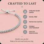 Lucky Feather 40th Birthday Gifts Women | Cute 14k Gold Dipped Beads Bracelet | Fabulous Forty Milestone Bracelet | 40th Birthday Bracelets For Women | Adjustable 7"- 8" Cord | 40 and fabulous Silver