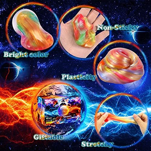 Ball Slime Party Favors 24 Pack, Super Soft and Scented Galaxy Slime for Girls Boys, Gift Idea for Kids Goodie Bag Stuffers, Space Party Favors, Easter Stocking Stuffers