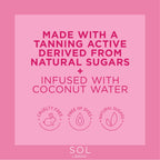 SOL by Jergens Deep Water Self Tanner Mousse, Water-based Sunless Tanner with Coconut Water for Fake Tan, Dye-free Tanning Active Derived from Natural Sugars, Medium Color, 5 Ounce