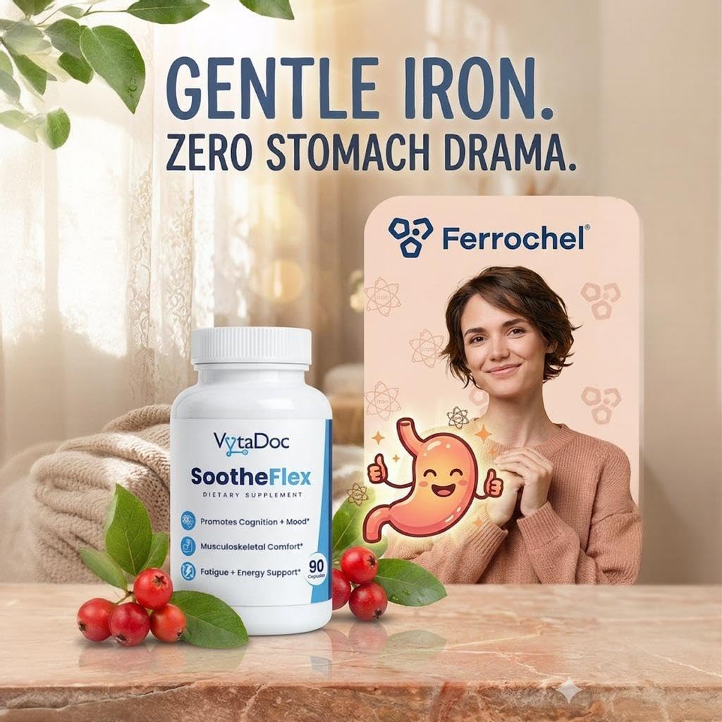 SootheFlex Women’s Energy, Mood & Joint Support with Gentle Iron | 90 Caps