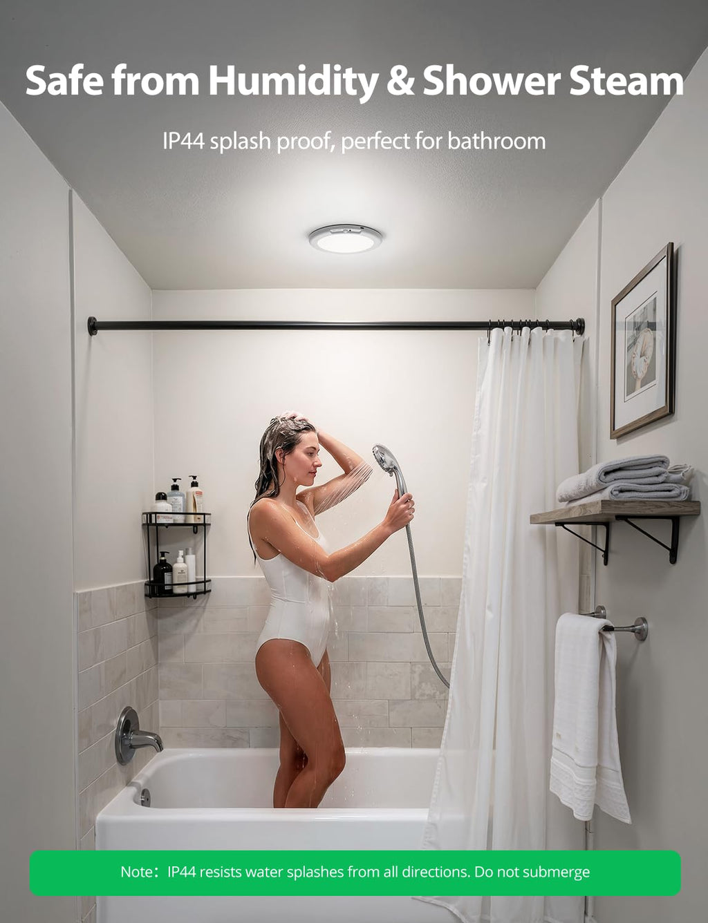Bojim 4 Pack Rechargeable Motion Sensor Ceiling Light with Remote Wireless Magnetic LED Lights, Battery Operated Stick On Ceiling Shower Lights Renter Friendly for Closet Bedroom Hallway