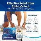 TARO Terbinafine Hydrochloride antifungal Cream 1% - Athletes Foot Cream Extra Strength, relieves itching & Burning, Cures Most Athlete's Foot, Jock Itch & Ringworm