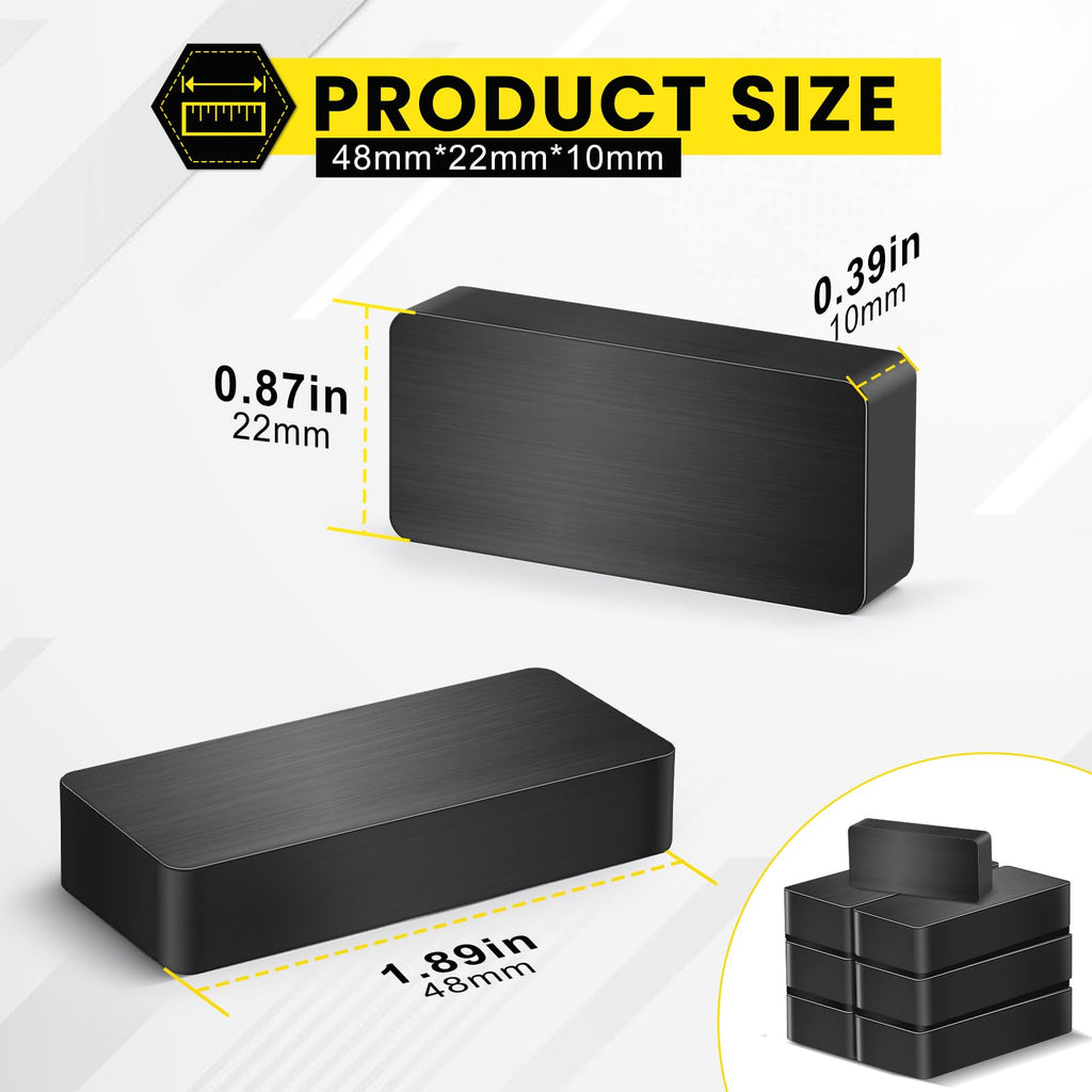 TRYMAG 12 Packs Ferrite Large Block Magnets, 1 7/8" x 7/8" x 3/8" Heavy Duty Industrial Rectangular Ceramic Magnets for Crafts, Fridge, DIY, Science and Cruises(Grade 8)