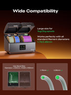 Creality Filament Dryer Box 4 Spools, Space Pi X4 Filament Storage Box, 200W PTC Heats Up to 85°C, Dual Heating Chambers, Fast Drying & Moisture-Free Storage, for PLA, PETG, TPU, ABS