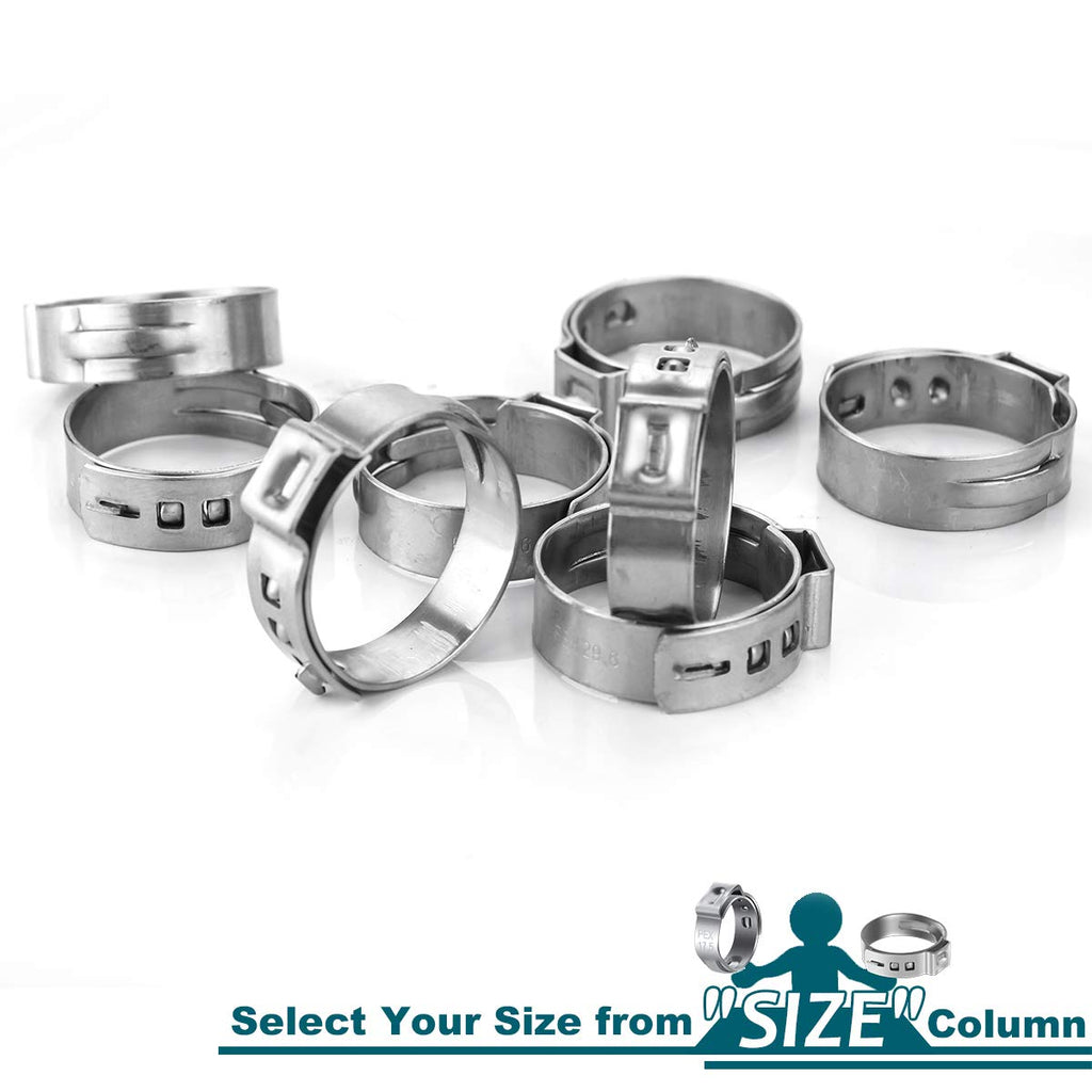 LOKMAN 50 Pack 1 Inch PEX Cinch Clamps, Stainless Steel Cinch Crimp Rings Pinch Clamps for PEX Tubing Pipe Fitting Connections (1 Inch)