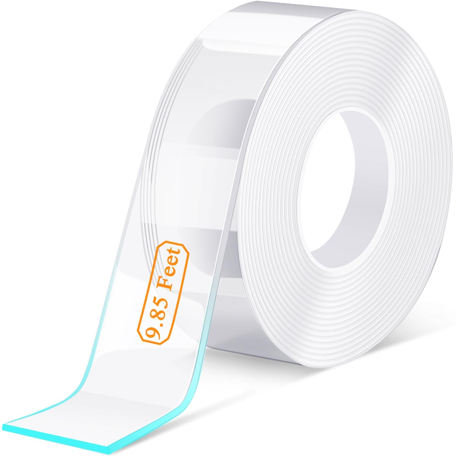 Bekhic® Double Sided Tape Heavy Duty, Clear Mounting Tape Nano Double Sided Adhesive Tape,Picture Hanging Adhesive Strips (9.85FT - Standard)