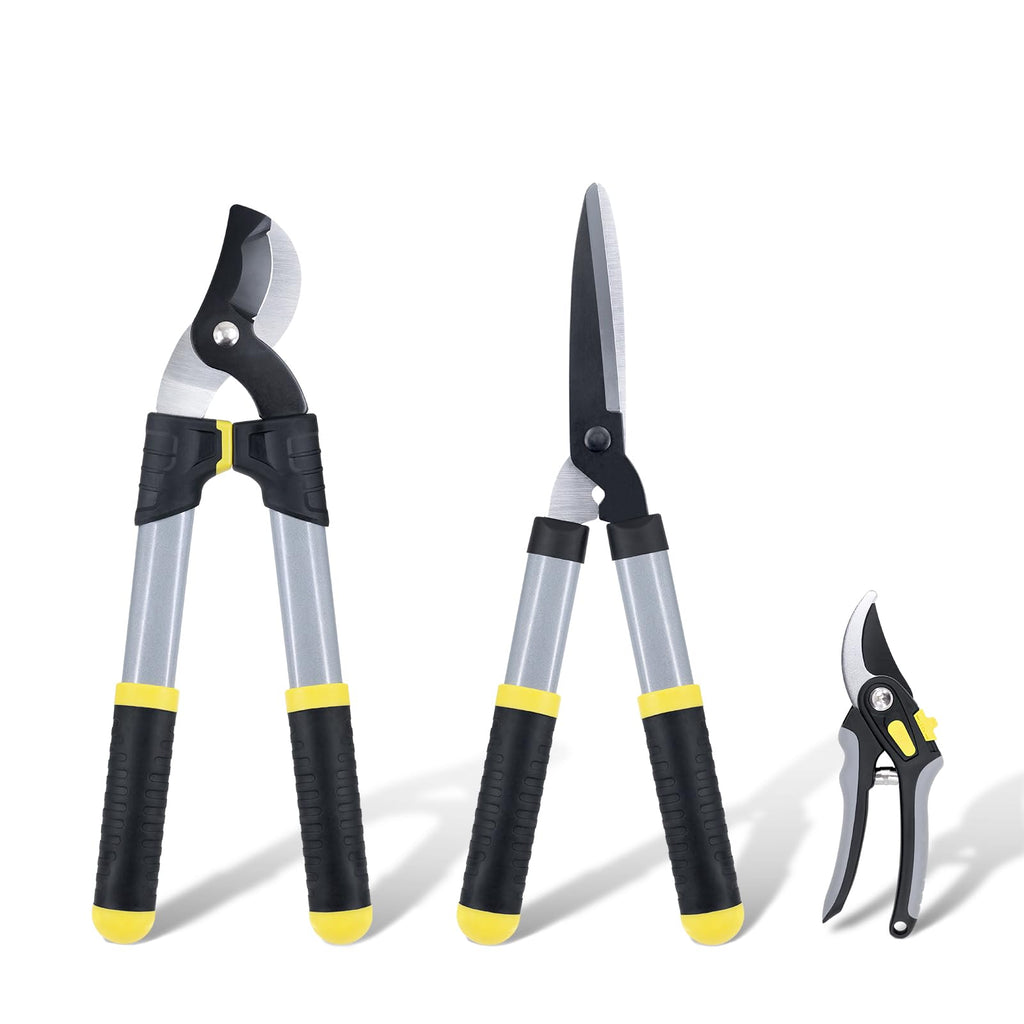 Colwelt Loppers Hedge Clippers Garden Shears 3Pcs, 17’’ Gardening Scissors