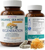 VIVANUTRA Organic Wildcrafted Sea Moss Capsules, 1476mg, Nova Scotia, 120ct